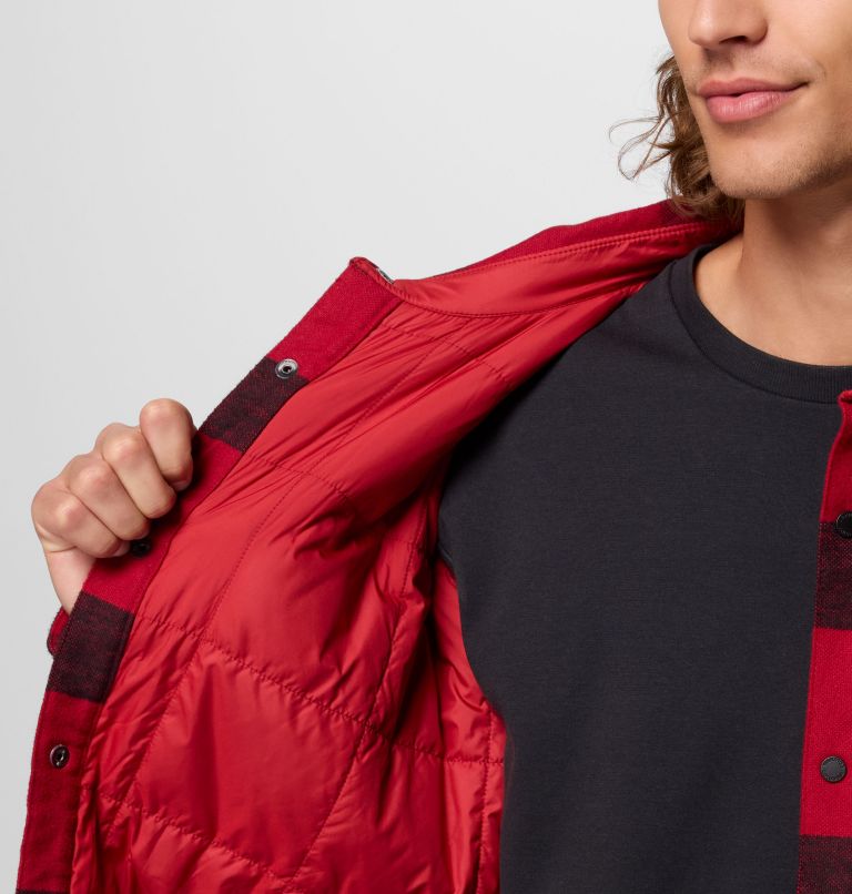 Men's High Cascades Shirt Jacket, Color: Red Dahlia Tims Buffalo Plaid, image 6