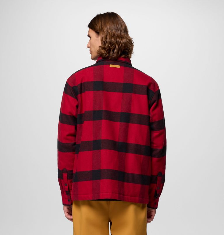 Men's High Cascades Shirt Jacket, Color: Red Dahlia Tims Buffalo Plaid, image 3