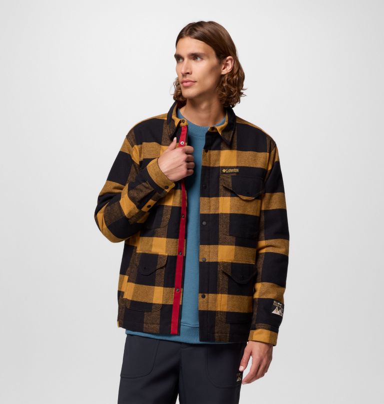Men's High Cascades Shirt Jacket, Color: Maple Sugar Tims Buffalo Plaid, image 5
