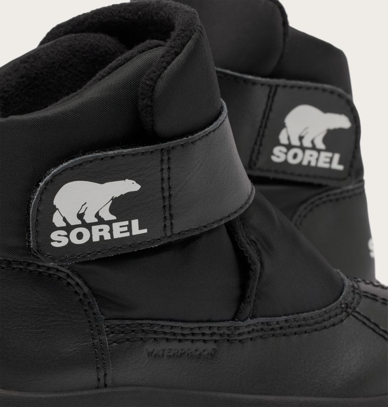 CHILDREN'S WHITNEY III STRAP MID Waterproof Boot, Color: Black, Sea Salt, image 9