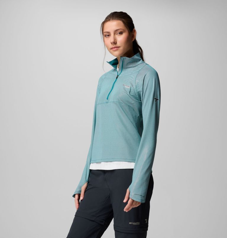 Maglia tecnica con cerniera a metà lunghezza Summit Valley da donna, Color: River Blue, image 3