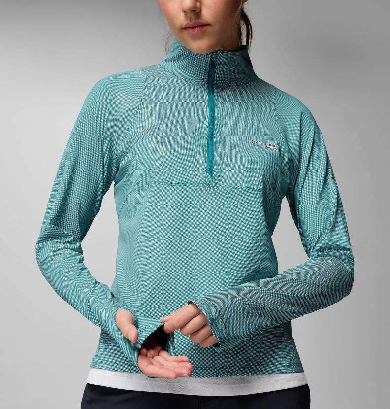 Maglia tecnica con cerniera a metà lunghezza Summit Valley da donna, Color: River Blue, image 5