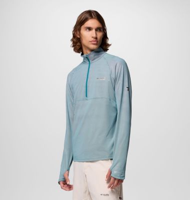 Maglia tecnica con cerniera a metà lunghezza Summit Valley da uomo, Color: River Blue, image 4