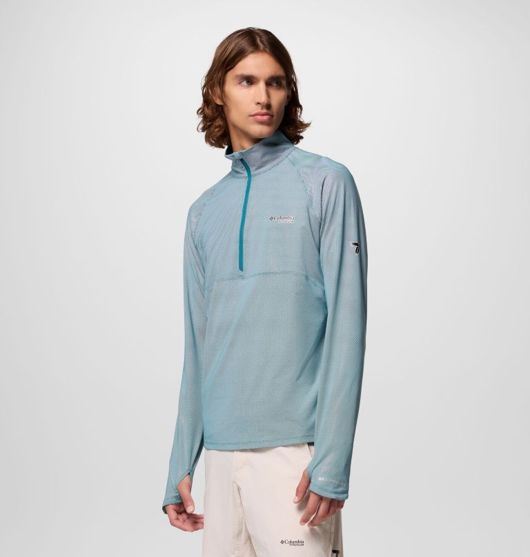 Men's Summit Valley Technical Half Zip, Color: River Blue, image 4