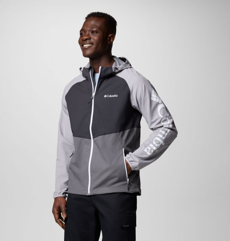 Men's Panther Creek II Hiking Softshell Jacket, Color: City Grey, Black, Columbia Grey, image 3