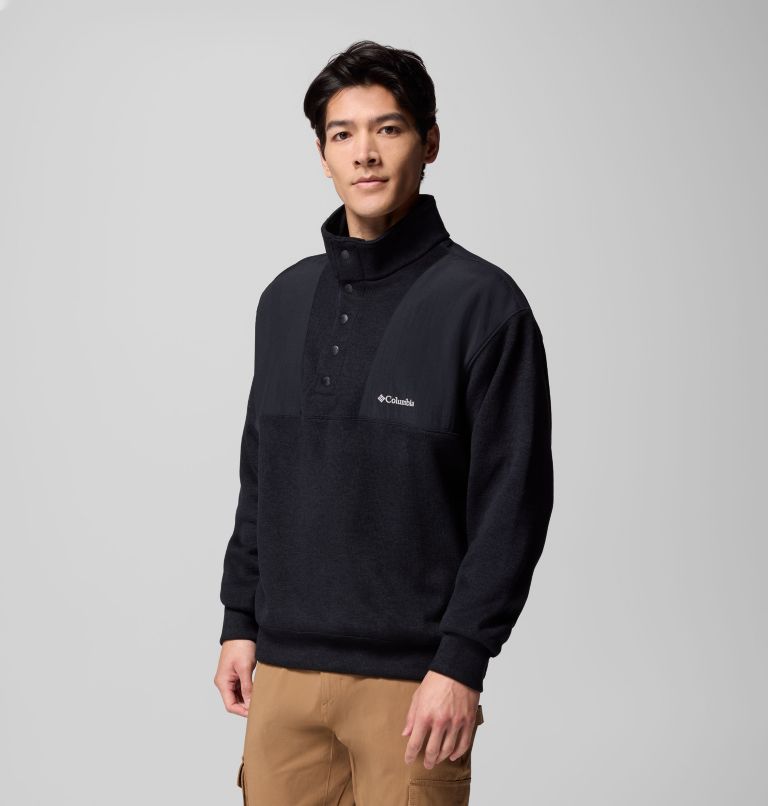 Men's Sweater Weather Relaxed Fit Quarter Zip Pullover, Color: Black Heather, image 4