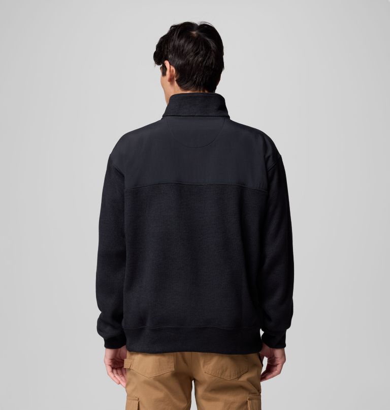 Men's Sweater Weather Relaxed Fit Quarter Zip Pullover, Color: Black Heather, image 3