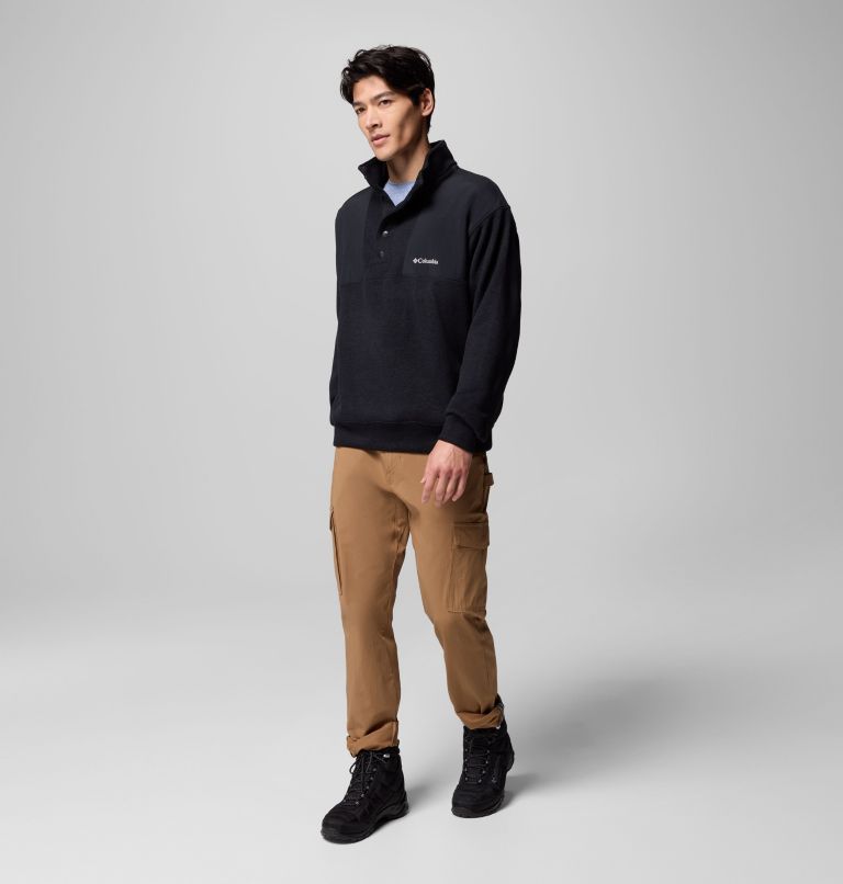 Men's Sweater Weather Relaxed Fit Quarter Zip Pullover, Color: Black Heather, image 2