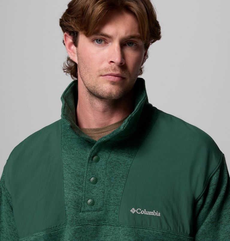 Men's Sweater Weather Relaxed Fit Quarter Zip Pullover, Color: Rain Forest Heather, image 6