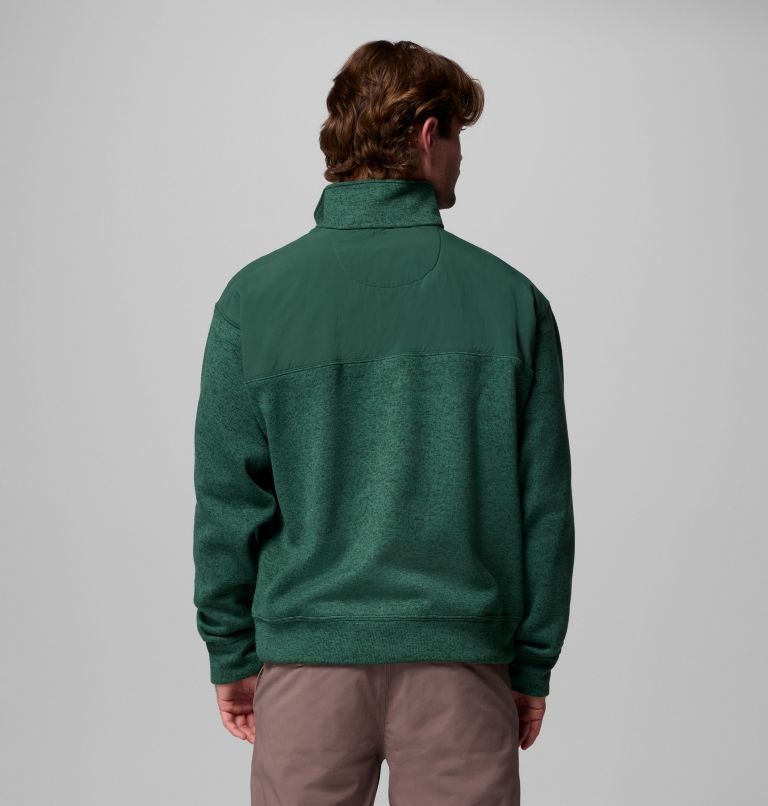 Men's Sweater Weather Relaxed Fit Quarter Zip Pullover, Color: Rain Forest Heather, image 3