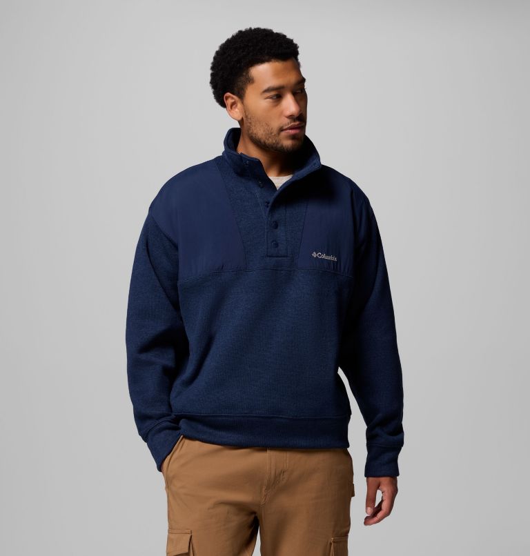 Men's Sweater Weather Relaxed Fit Quarter Zip Pullover, Color: Collegiate Navy Heather, image 1