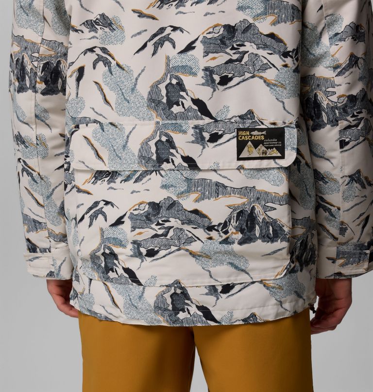 Men's High Cascades Interchange Reversible Bomber Jacket, Color: Dark Stone Skylines, image 14