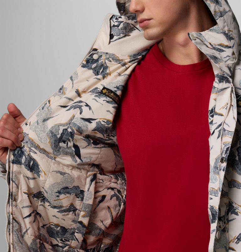 Men's High Cascades Interchange Reversible Bomber Jacket, Color: Dark Stone Skylines, image 10
