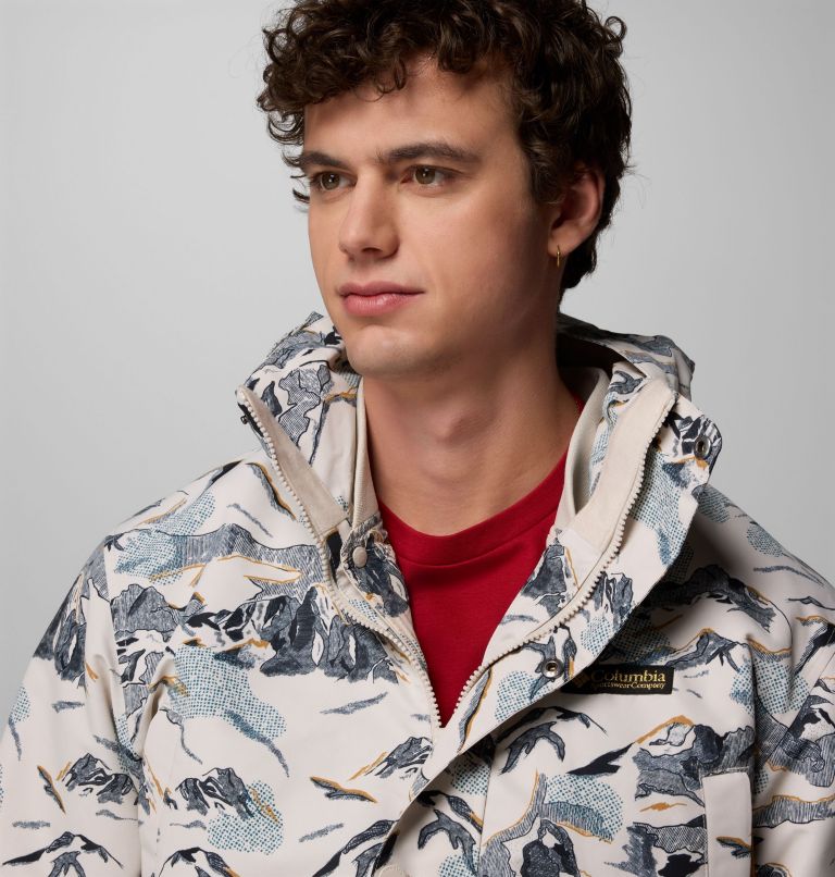 Men's High Cascades Interchange Reversible Bomber Jacket, Color: Dark Stone Skylines, image 12