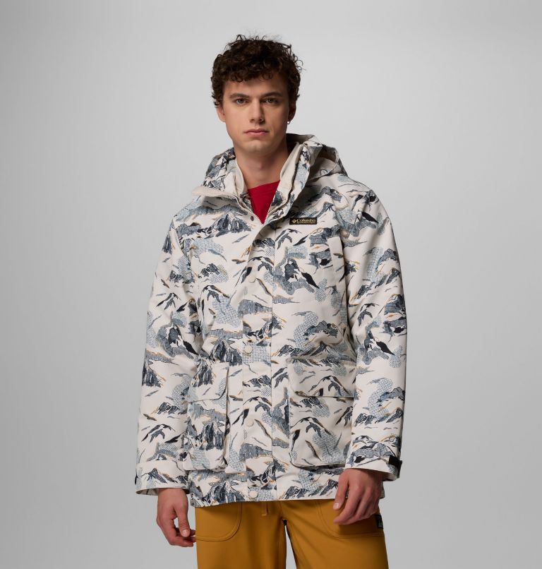 Men's High Cascades Interchange Reversible Bomber Jacket, Color: Dark Stone Skylines, image 1