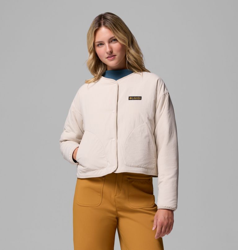Women's High Cascades Interchange Jacket, Color: Dark Stone Skylines, image 6