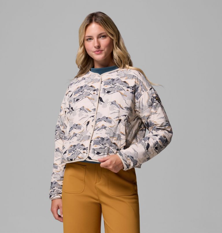Women's High Cascades Interchange Jacket, Color: Dark Stone Skylines, image 9