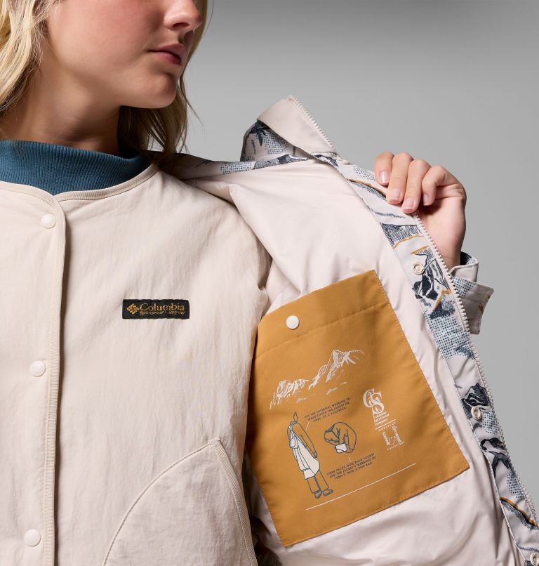 Women's High Cascades Interchange Jacket, Color: Dark Stone Skylines, image 10