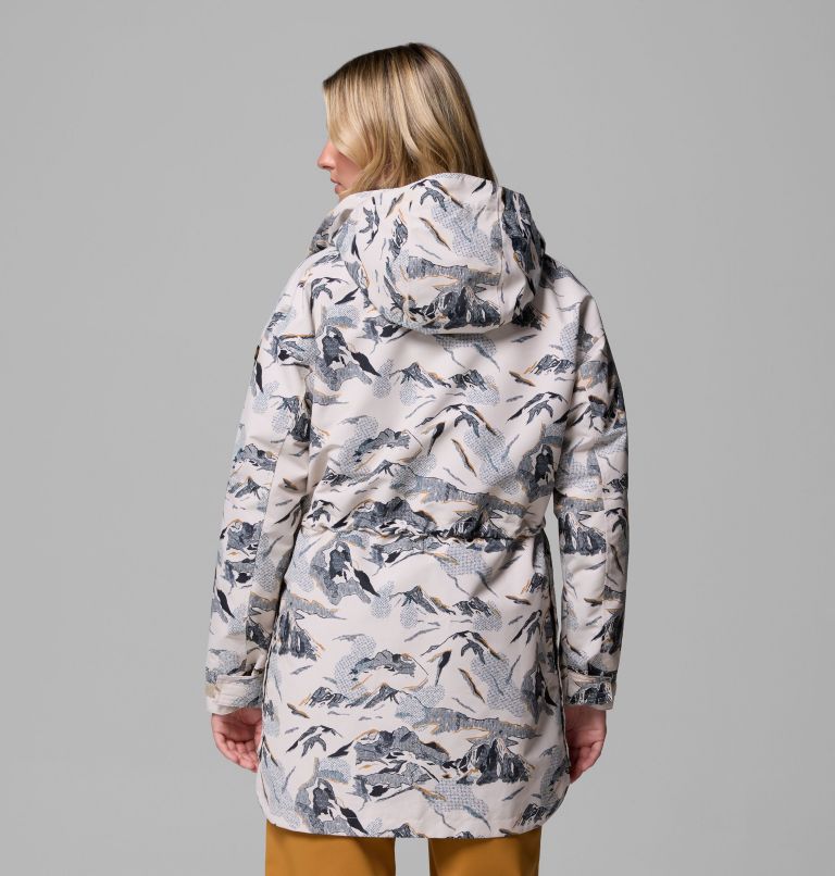 Women's High Cascades Interchange Jacket, Color: Dark Stone Skylines, image 3