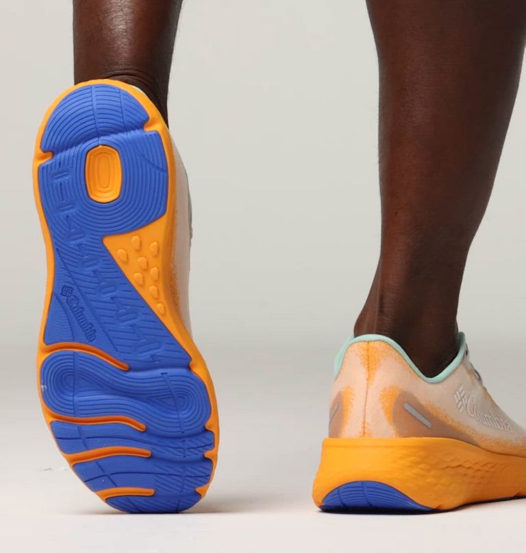 Men's Konos Featherweight Shoe - Wide, Color: Mango, Stormy Blue
