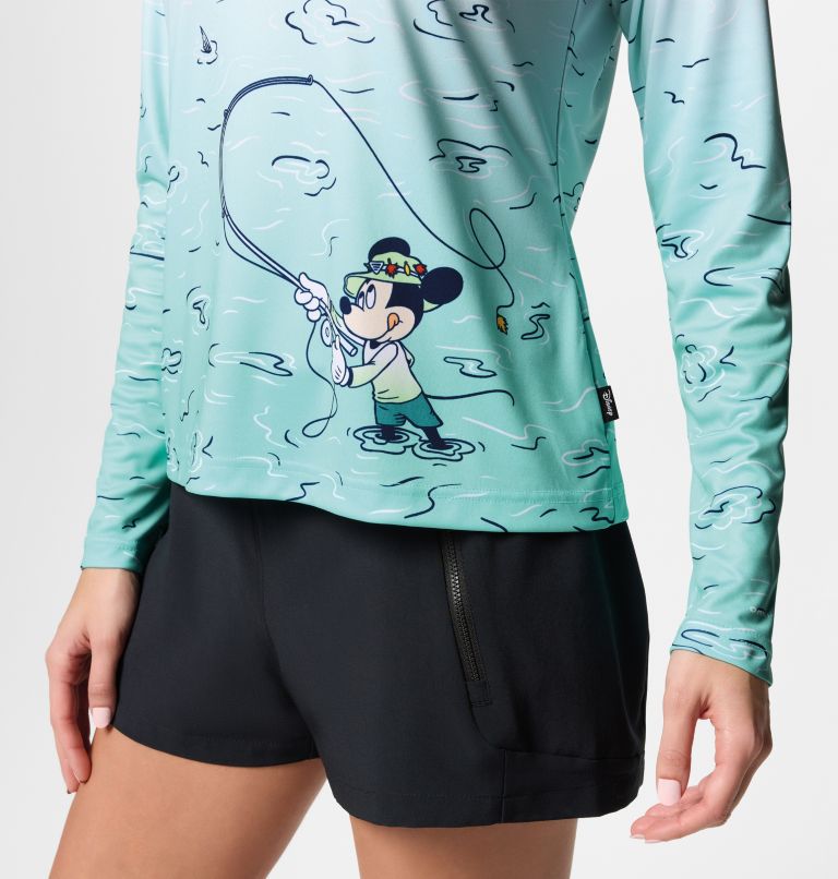 Women's CSC x Disney PFG Tidal Long Sleeve Shirt, Color: Gulf Stream, image 6