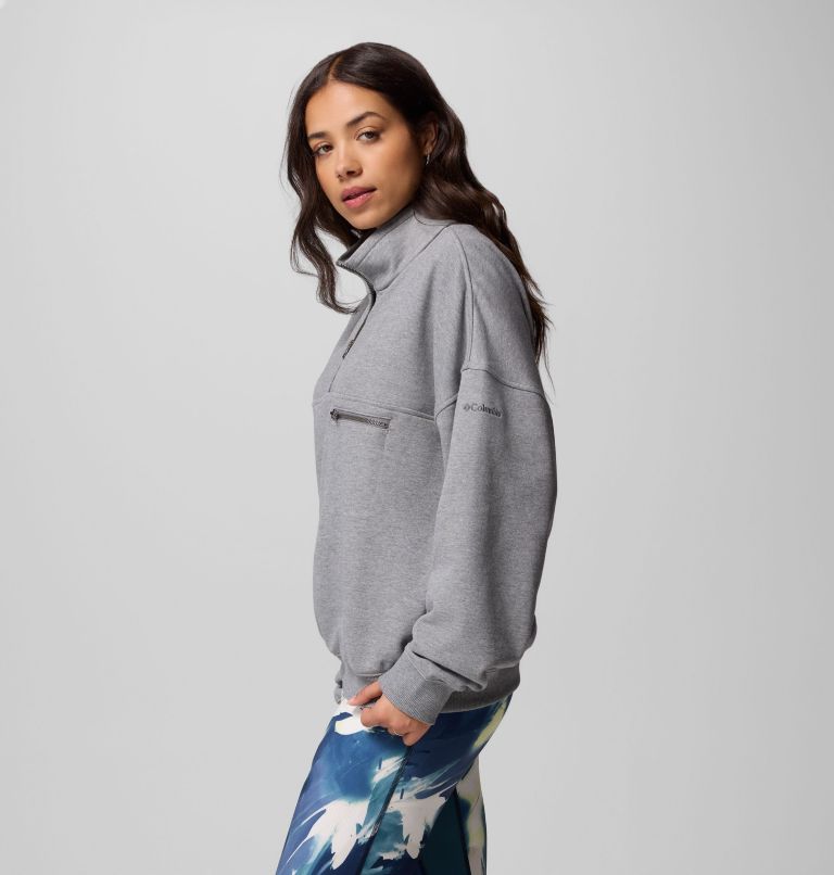 Women's Bugasweat Half Zip Pullover, Color: City Grey Heather, image 4