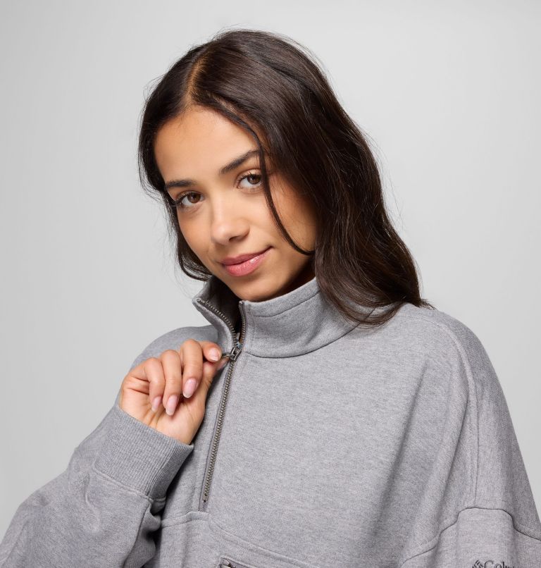 Women's Bugasweat Half Zip Pullover, Color: City Grey Heather, image 5