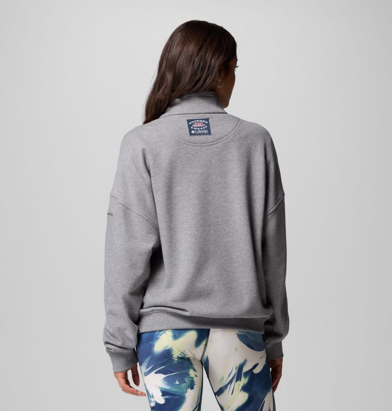 Women's Bugasweat Half Zip Pullover, Color: City Grey Heather, image 3
