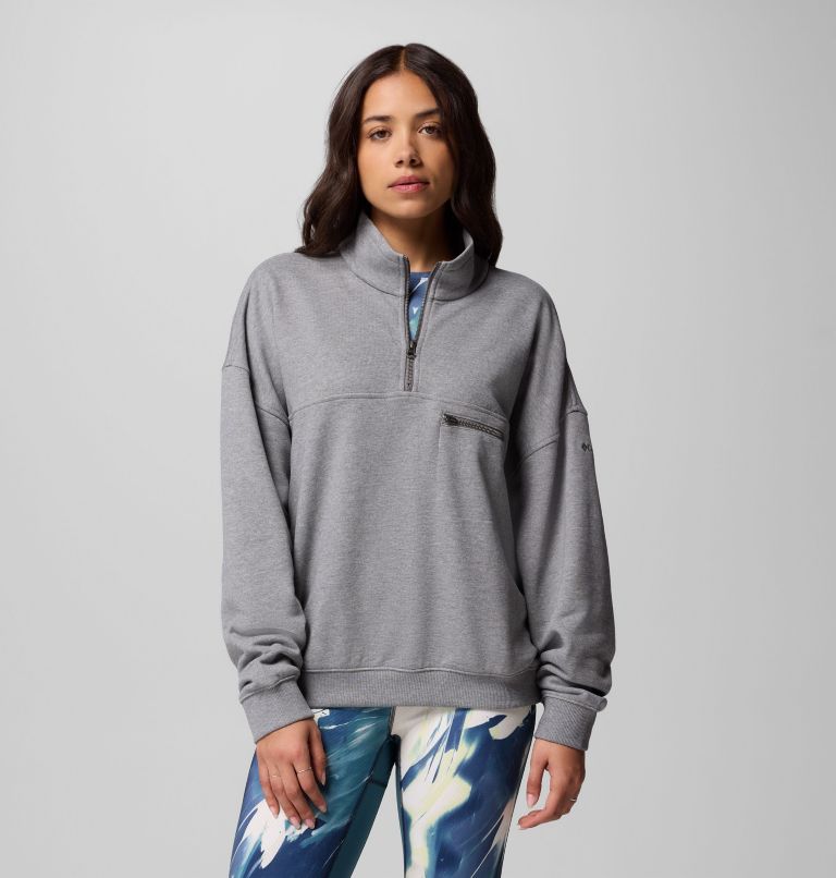 Women's Bugasweat Half Zip Pullover, Color: City Grey Heather, image 1