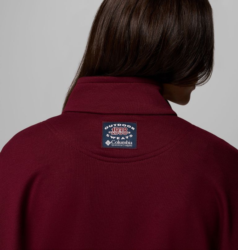 Women's Bugasweat Half Zip Pullover, Color: Rich Wine, Collegiate Navy, image 6