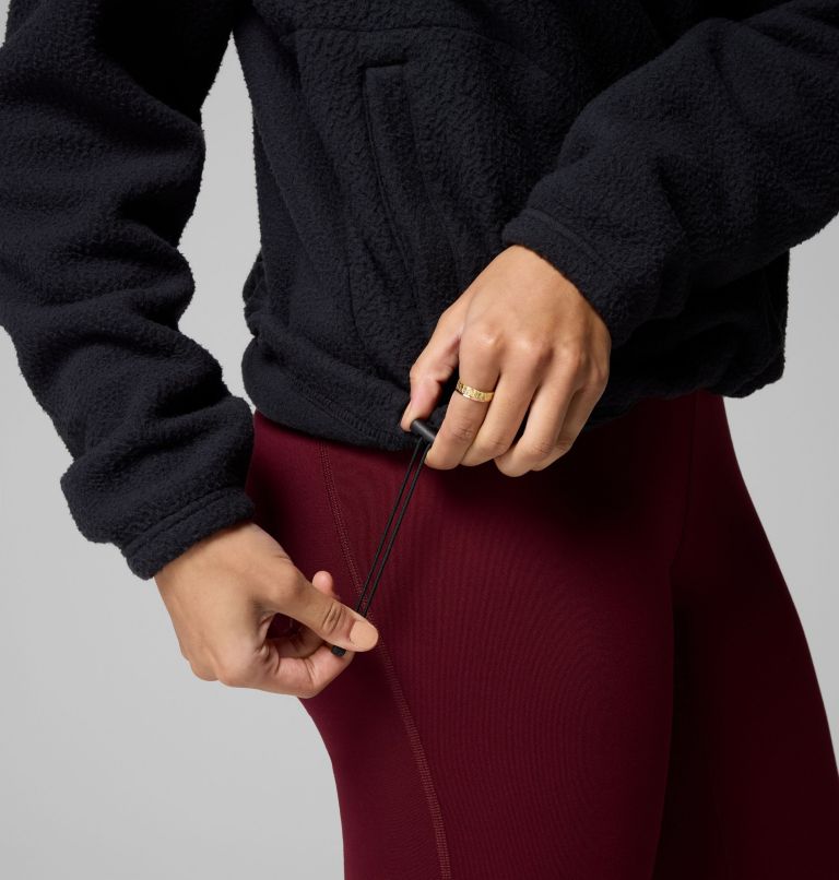 Women's Jasper Ridge Pebbled Fleece Half Snap, Color: Black, image 7