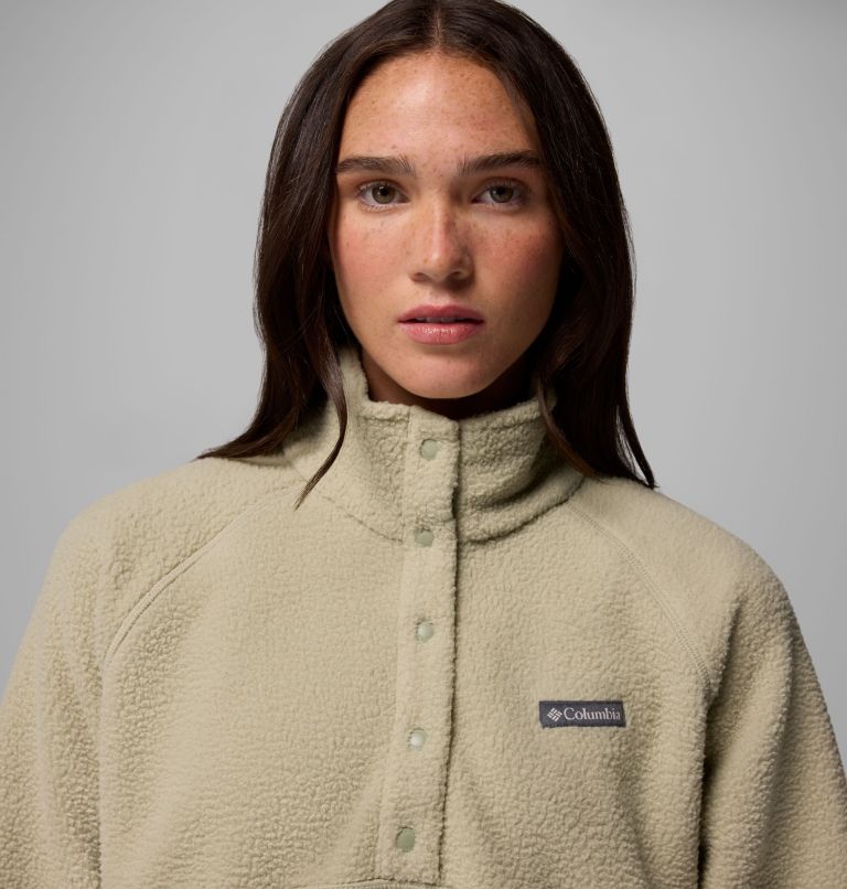 Women's Jasper Ridge Pebbled Fleece Half Snap, Color: Safari, image 5