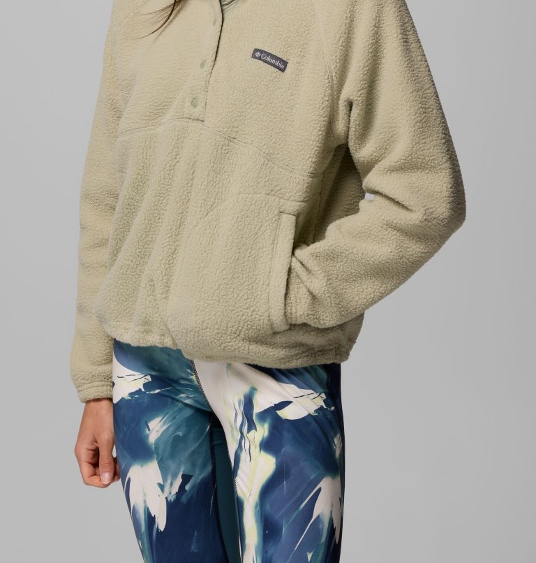 Women's Jasper Ridge Pebbled Fleece Half Snap, Color: Safari, image 6
