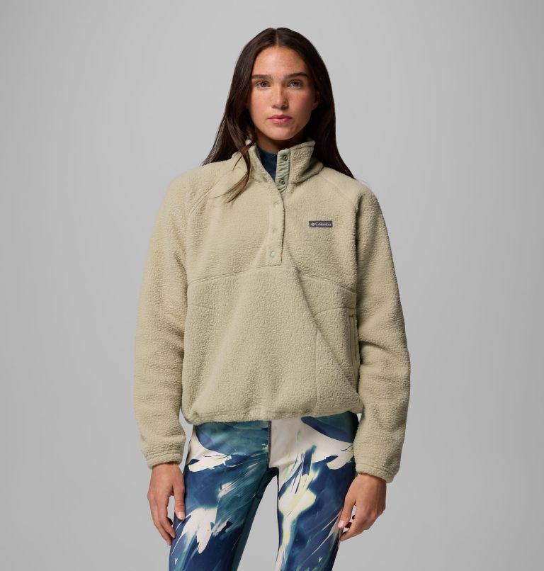 Women's Jasper Ridge Pebbled Fleece Half Snap, Color: Safari, image 1