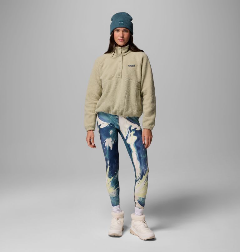 Women's Jasper Ridge Pebbled Fleece Half Snap, Color: Safari, image 2