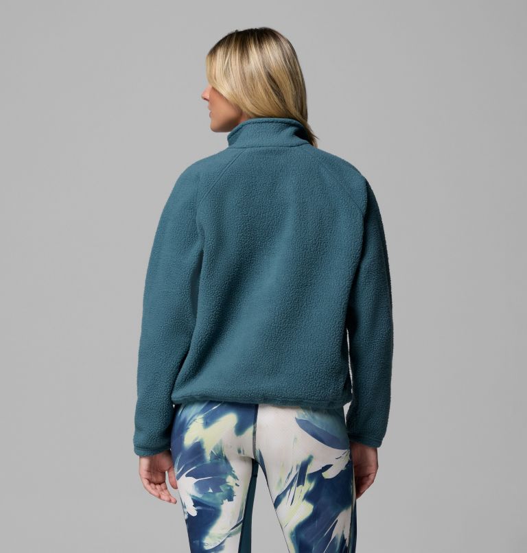 Women's Jasper Ridge Pebbled Fleece Half Snap, Color: Everblue, image 3