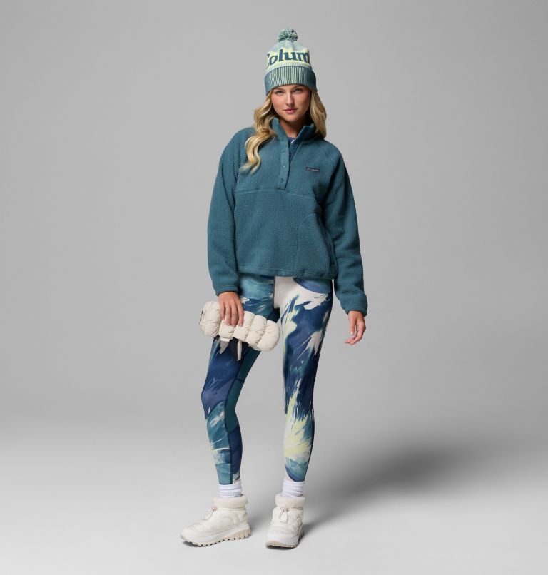 Women's Jasper Ridge Pebbled Fleece Half Snap, Color: Everblue, image 2
