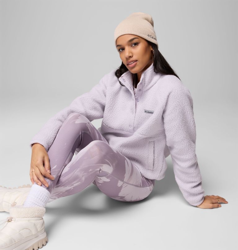 Women's Jasper Ridge Pebbled Fleece Half Snap, Color: Lavender Pearl, image 8