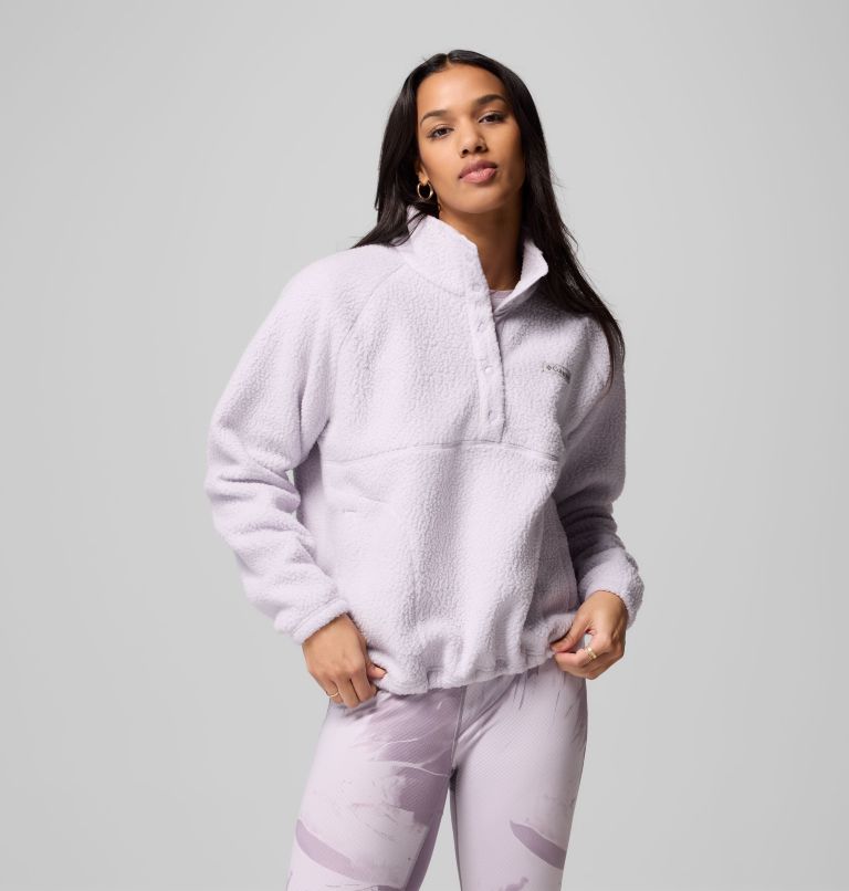 Women's Jasper Ridge Pebbled Fleece Half Snap, Color: Lavender Pearl, image 1