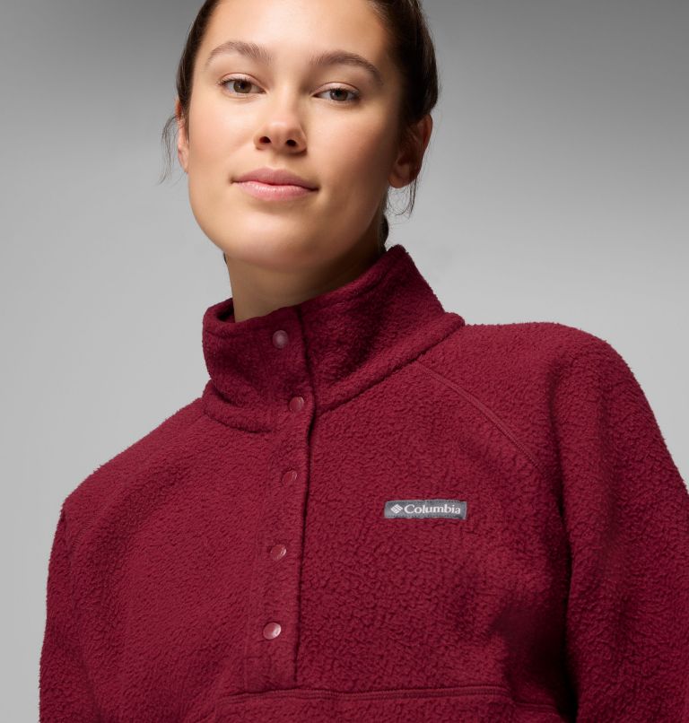 Women's Jasper Ridge Pebbled Fleece Half Snap, Color: Rich Wine, image 5