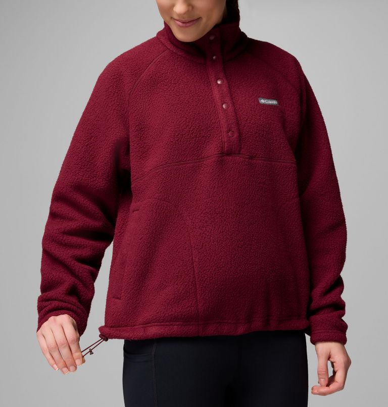 Women's Jasper Ridge Pebbled Fleece Half Snap, Color: Rich Wine, image 7