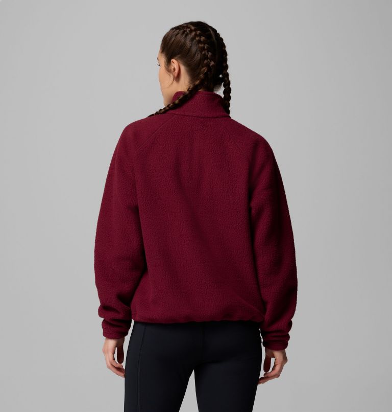 Women's Jasper Ridge Pebbled Fleece Half Snap, Color: Rich Wine, image 3