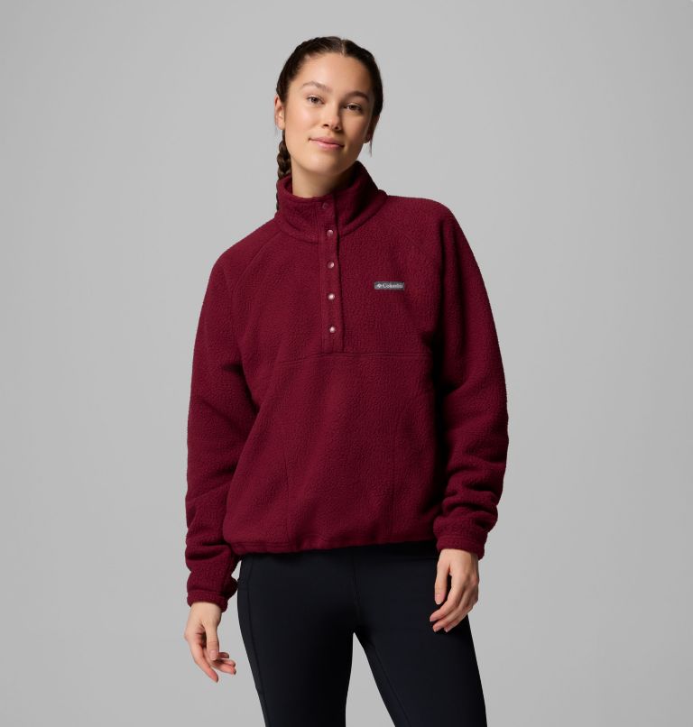 Women's Jasper Ridge Pebbled Fleece Half Snap, Color: Rich Wine, image 1