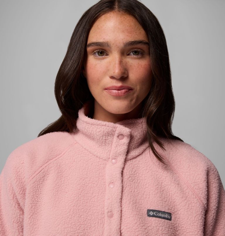 Women's Jasper Ridge Pebbled Fleece Half Snap, Color: Eraser Pink, image 5