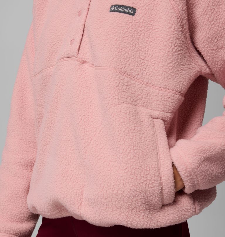 Women's Jasper Ridge Pebbled Fleece Half Snap, Color: Eraser Pink, image 6
