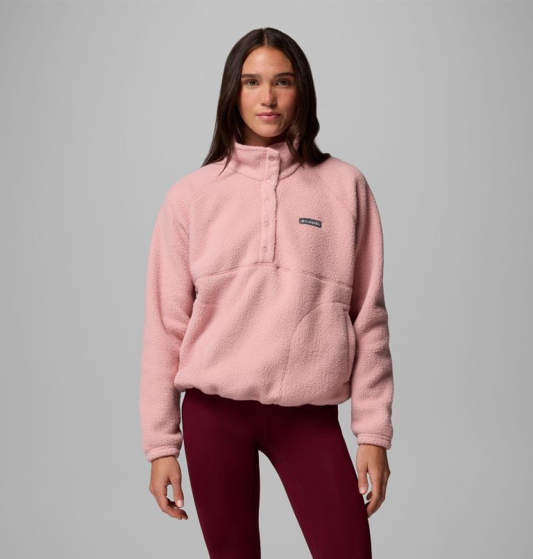Women's Jasper Ridge Pebbled Fleece Half Snap, Color: Eraser Pink, image 1