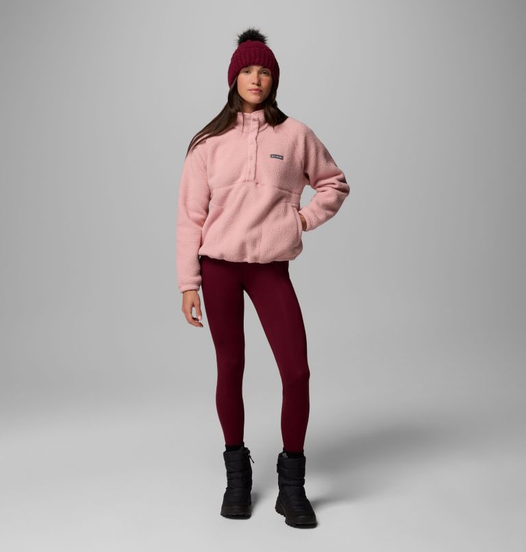Women's Jasper Ridge Pebbled Fleece Half Snap, Color: Eraser Pink, image 2