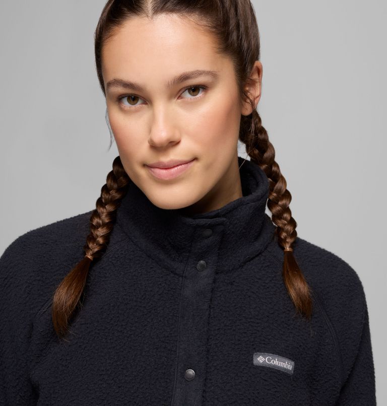 Women's Jasper Ridge Pebbled Fleece Full Snap, Color: Black, image 6