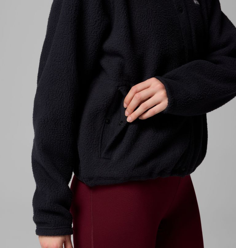 Women's Jasper Ridge Pebbled Fleece Full Snap, Color: Black, image 7