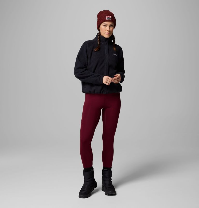 Women's Jasper Ridge Pebbled Fleece Full Snap, Color: Black, image 2